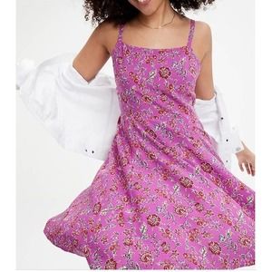 Gap - Plum - Spaghetti Strap Floral Mini Dress - Size Medium